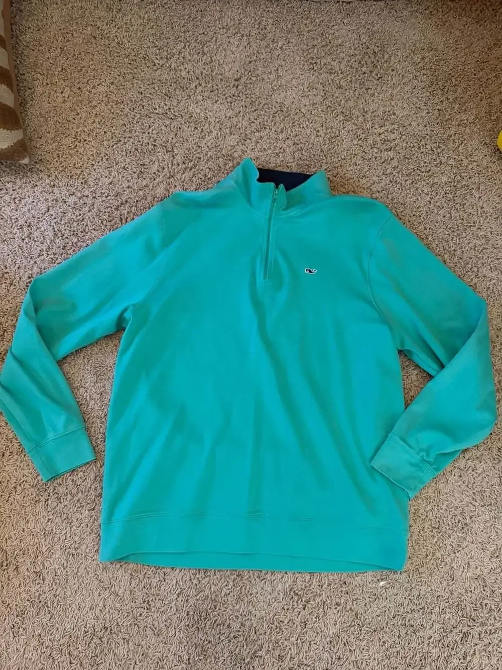 Vineyard Vines Men's Solid Half-Zip Pullover Sweatshirt, Aqua Blue
